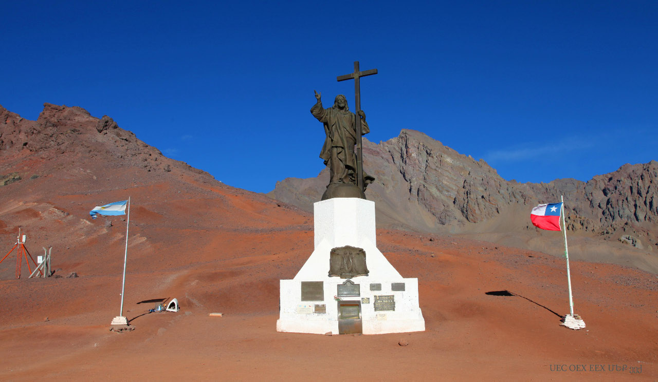 Cristo Redentor de los Andes Christ the Redeemer of the Andes at the Andes Mountain Pass of Uspallata