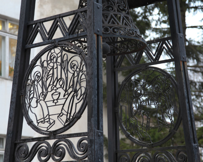 Andrei Rublyov in ironwork in Porkhov